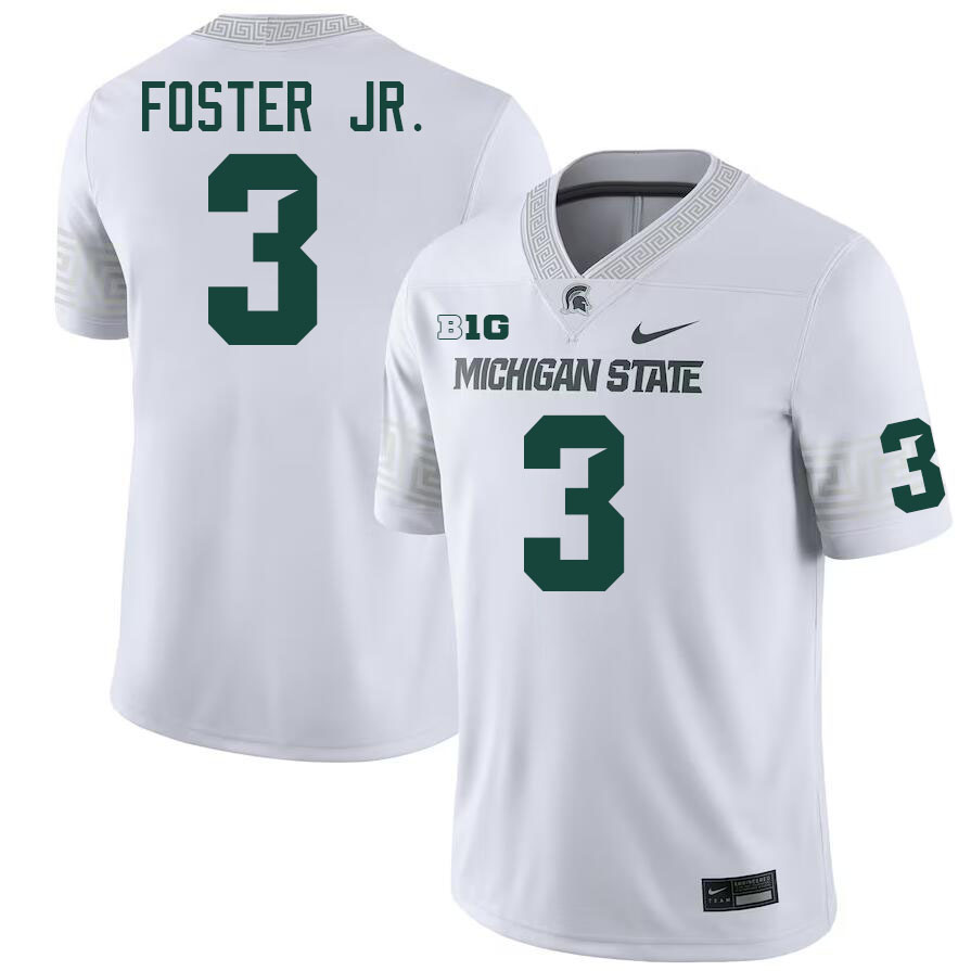 Michigan State Spartans #3 Montorie Foster Jr. College Football Jerseys Stitched-White